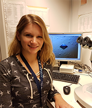 Janina Sprenger in the crystallography lab at Lund University